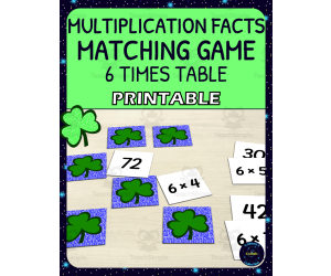 St Patricks Day 6 Times Table Matching Game - Printable
