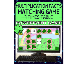 St Patricks Day 9 Times Table Matching Game - Digital