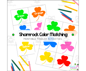 St. Patrick's Day Shamrock Color Match Activity