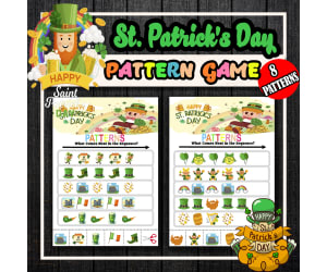 St Patrick's Day Finish the Pattern Worksheets Activity Puzzles
