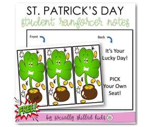St. Patrick's Day Notes For Student Reinforcers