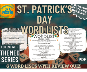 St Patrick's Day Word List Posters (PDF)