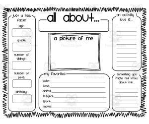 Star Student About Me Certificate