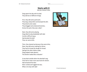 Starts With D Reading Comprehension Worksheet