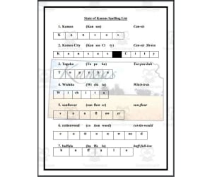 State of Kansas Spelling List