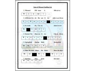 State of Missouri Spelling List