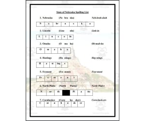 State of Nebraska Spelling List