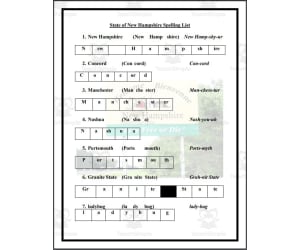 State of New Hampshire Spelling List