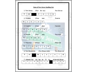 State of New Jersey Spelling List