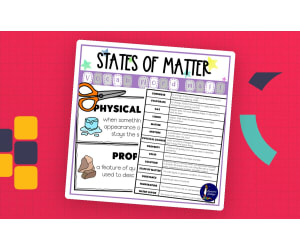 States of Matter Vocabulary Word Wall with Vocabulary Quiz