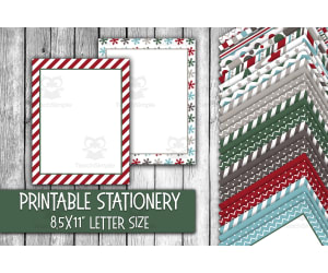 Stationary: Printable Winter Borders