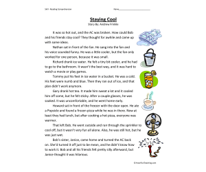 Staying Cool Reading Comprehension Worksheet
