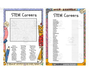 STEM Careers word search and word scramble
