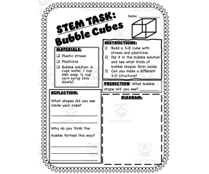 STEM Task: Bubble Cubes Hands-on Science Task