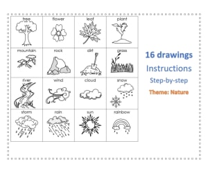 Step-By-Step Art: 16 Nature/Weather Drawings