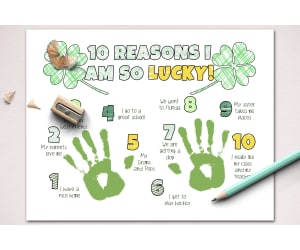 ST.PATRICK'S DAY HANDPRINT CRAFT, LUCKY ME COLORING & WRITING ACTIVITY