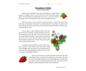 Strawberry Fields Reading Comprehension Worksheet