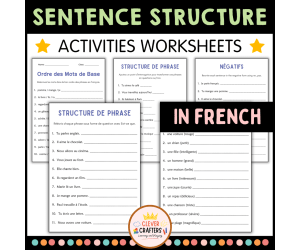 French Sentence Structure – 6 Grammar Worksheets