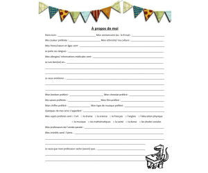 Student Info for Parents to Fill Out (French Version)