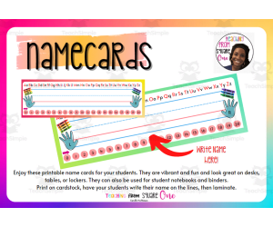 Student Namecards