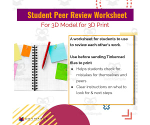 Student Peer Review Worksheet for 3D Model for 3D Print