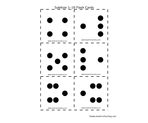 Subitize 1 to 10 Flash Cards