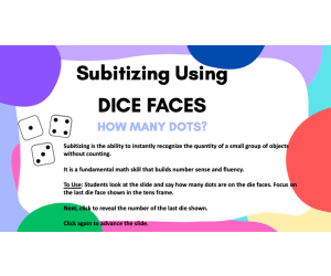Subitizing Dice PowerPoint Activity, Interactive Math Activity