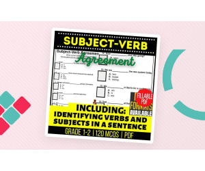 Subject-Verb Agreement Practice Questions Grades 1-2 Grammar Fillable