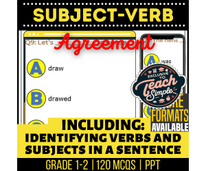 Subject-Verb Agreement Practice Questions - Grades 1-2 Grammar (PPT)