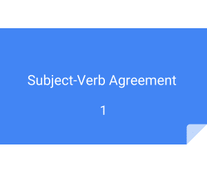 Subject-Verb Agreement Sample Lesson - Grammar Grade 5-6 (PPT)