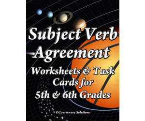 Subject Verb Agreement Worksheets and Task Cards for 5th and 6th Grade