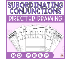 Subordinating Conjunctions - Zoo Animals Directed Drawing