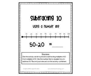 Subtracting 10 Using a Number Line Activity