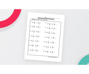 Subtracting Mixed Numbers Worksheet