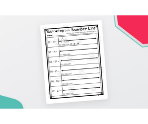 Subtracting on a Number Line – 3-Page Worksheet