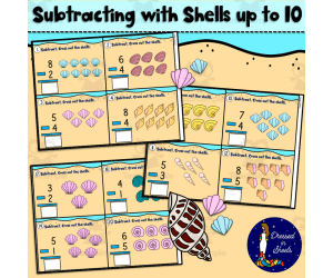 Subtracting with Shells up to 10 Task Cards