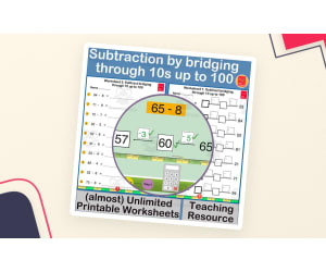 Subtraction by bridging through 10s up to 100