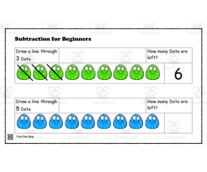 Subtraction Dots for Beginners Worksheet