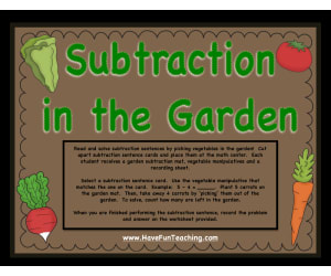 Subtraction in the Garden Subtraction Activity