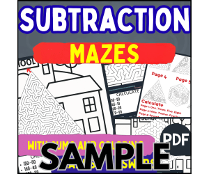 Subtraction Maze: 1 Page Sample (PDF)