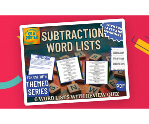 Subtraction Word List Posters (PDF)