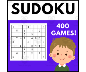 Sudoku puzzle pages, 400 sudoku printable logic puzzles & fun number
