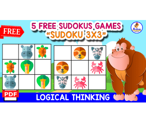SUDOKUS GAMES OF ANIMALS | 5 WORKSHEETS