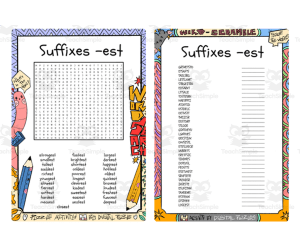 Suffixes -est word search & scramble