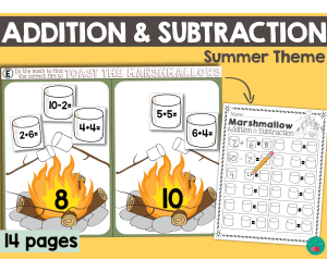 Summer Addition & Subtraction Math Center