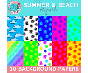 Summer & beach Clipart End of Year Graphics & Digital Papers