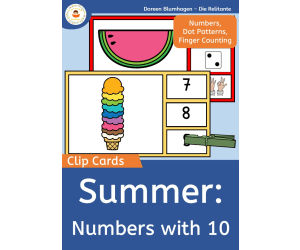 Summer: Clip Cards - Counting within 10 - Number Recognition
