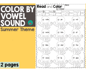 Summer Color By Vowel Sound