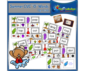 Summer CVC "O" Words Clip Cards - EBOOK