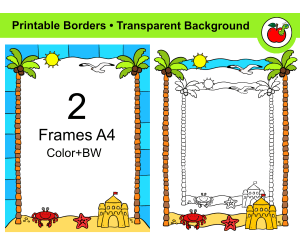Summer Frames- Printable- Summer Borders Beach Summer Clipart